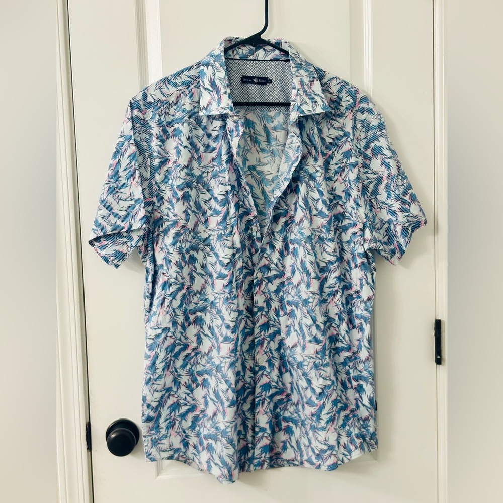 Stone & Rose Blue/White Floral Button-Up Shirt - Picture 2 of 9